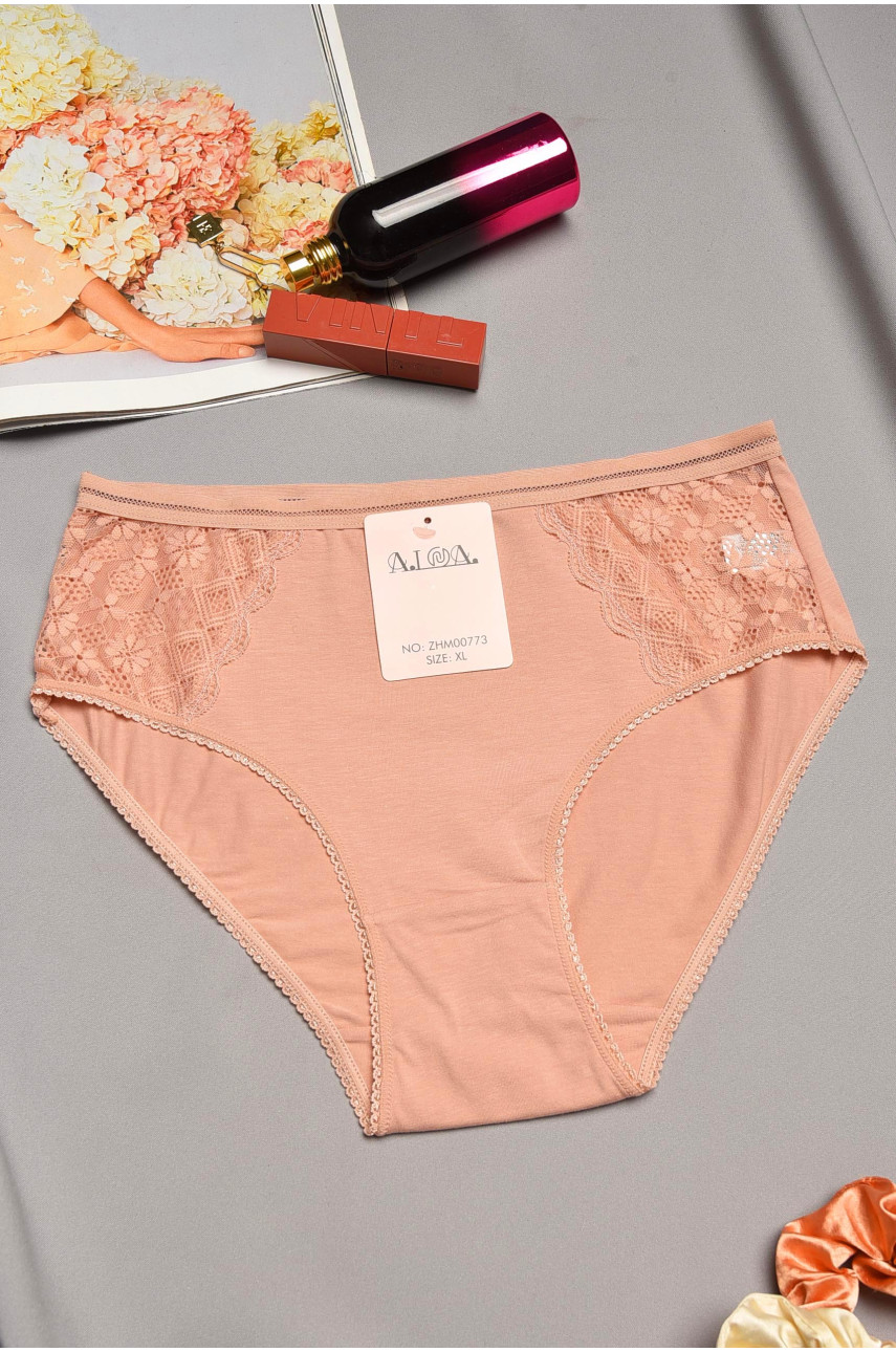 Трусы женские полубатальные пудрового цвета 00773 195554