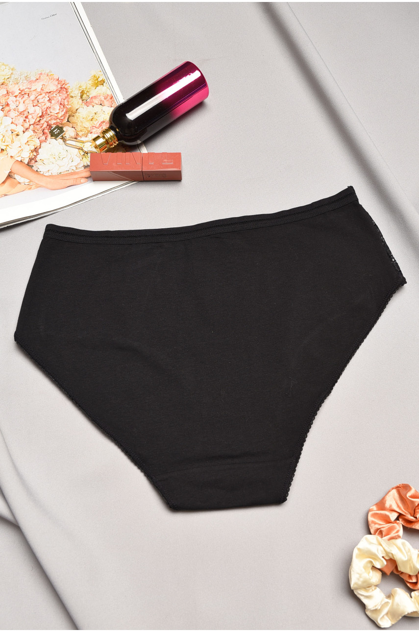 Трусы женские полубатальные черного цвета 00773 195556