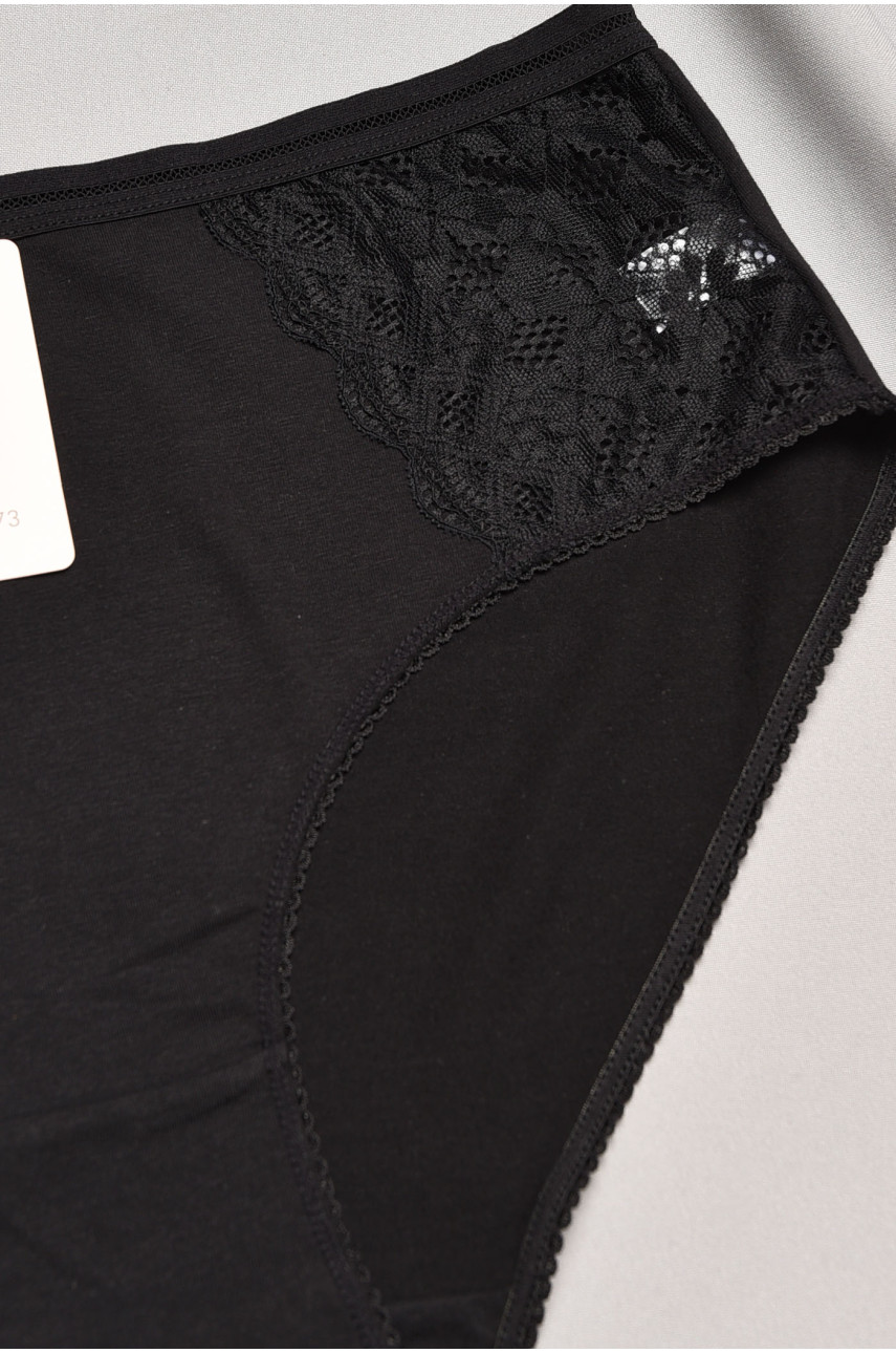 Трусы женские полубатальные черного цвета 00773 195556