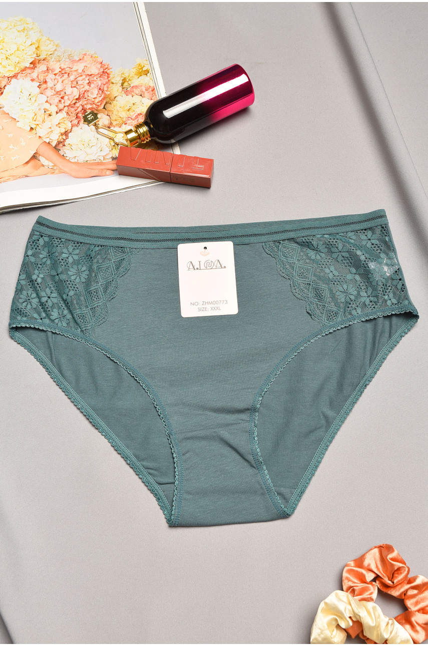 Трусы женские полубатальные мятного цвета 00773 195557