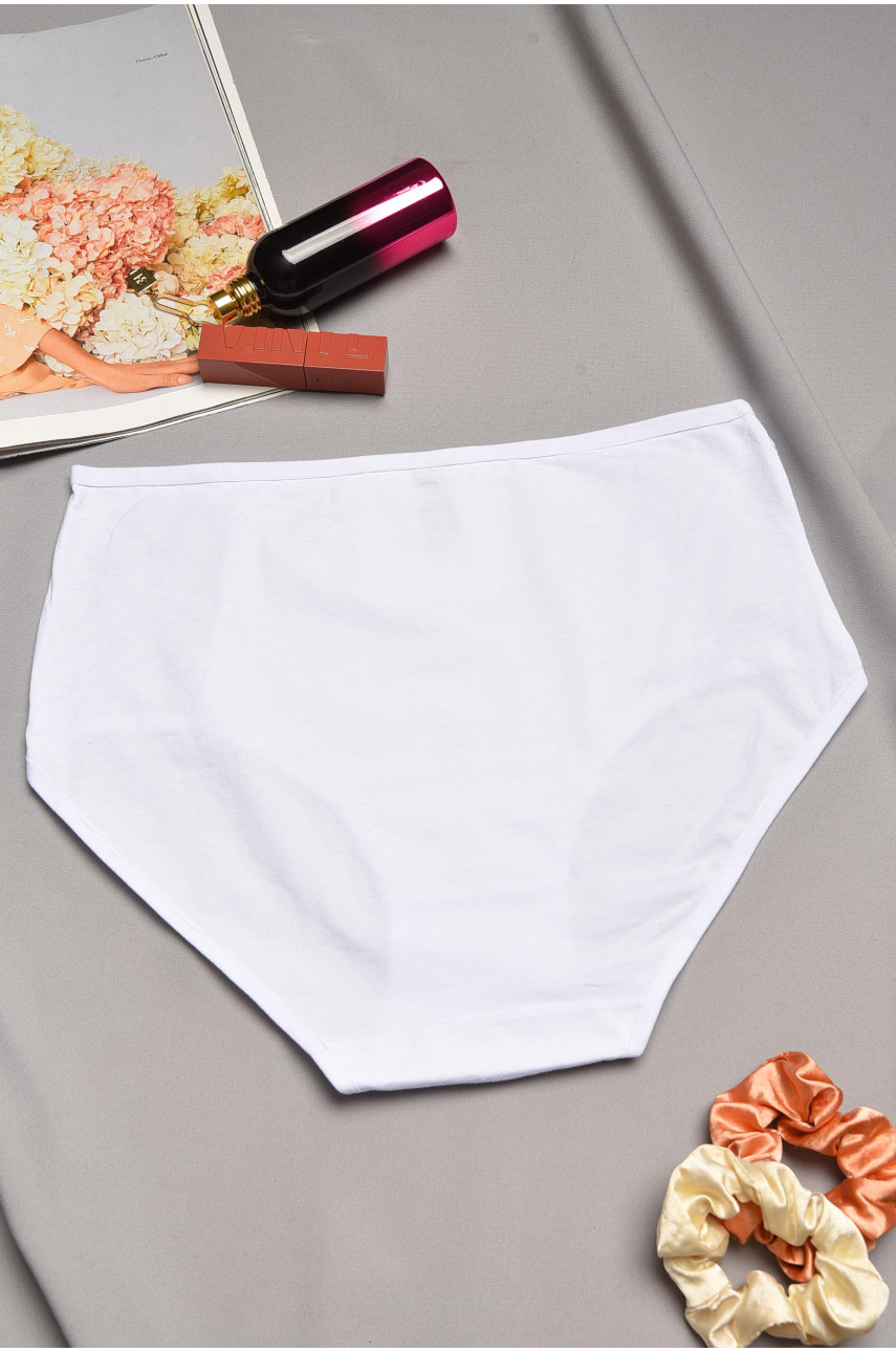 Трусы женские полубатальные белого цвета 92154 195562 Трусы женские полубатальные белого цвета 92154 195562