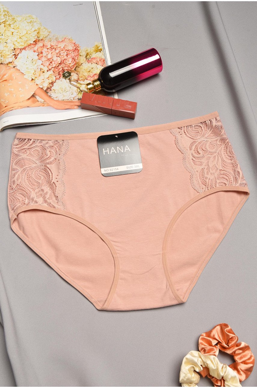 Трусы женские полубатальные пудрового цвета 92154 195563