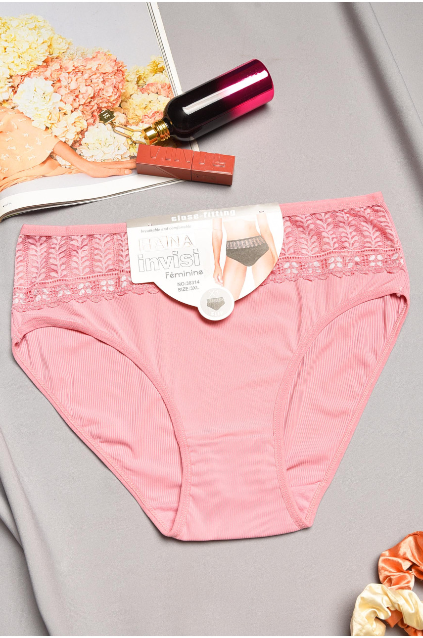 Трусы женские полубатальные розового цвета 38314 195564