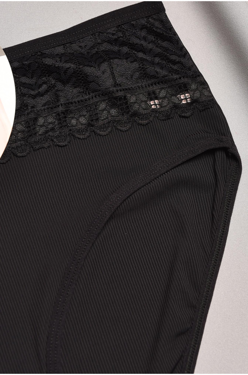 Трусы женские полубатальные черного цвета 38314 195565