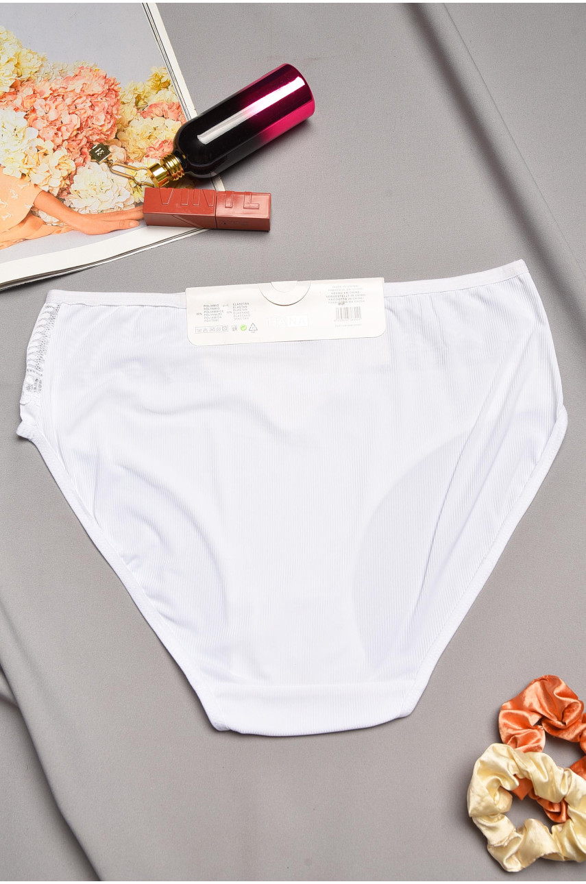Трусы женские полубатальные белого цвета 38314 195568