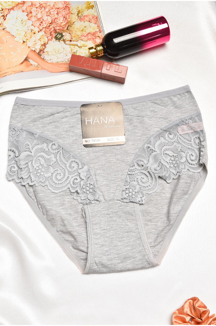 Трусы женские полубатальные серого цвета 79100 195570