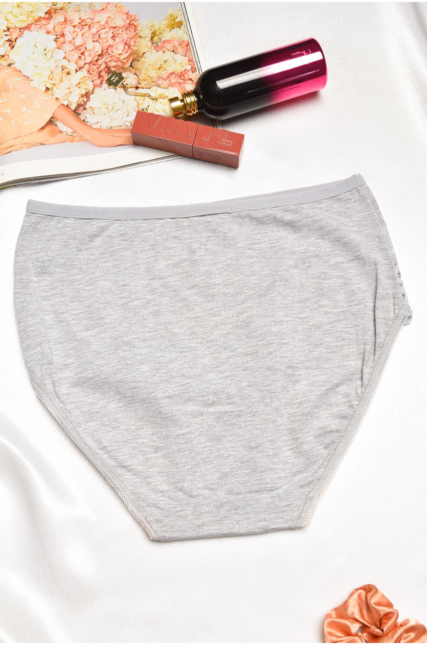 Трусы женские полубатальные серого цвета 79100 195570