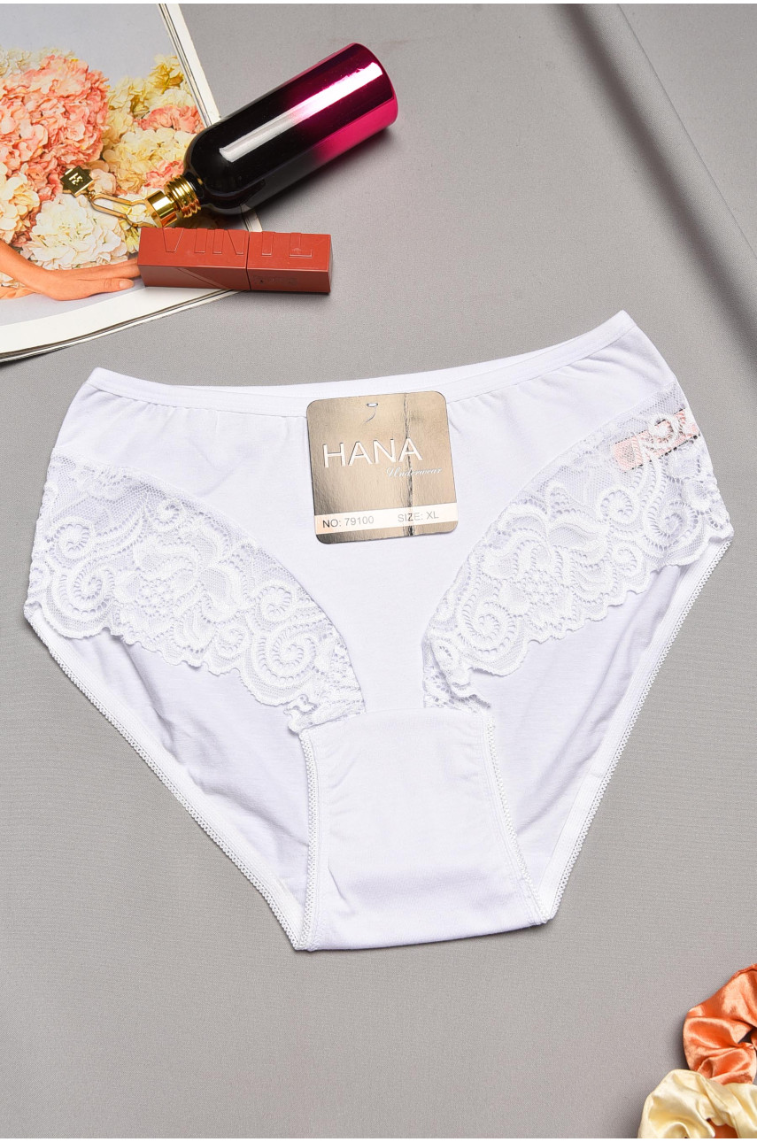 Трусы женские полубатальные белого цвета 79100 195574