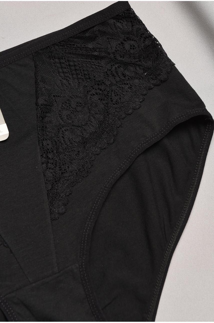 Труси жіночі напівбатальні чорного кольору 79103 195575 Труси жіночі напівбатальні чорного кольору 79103 195575