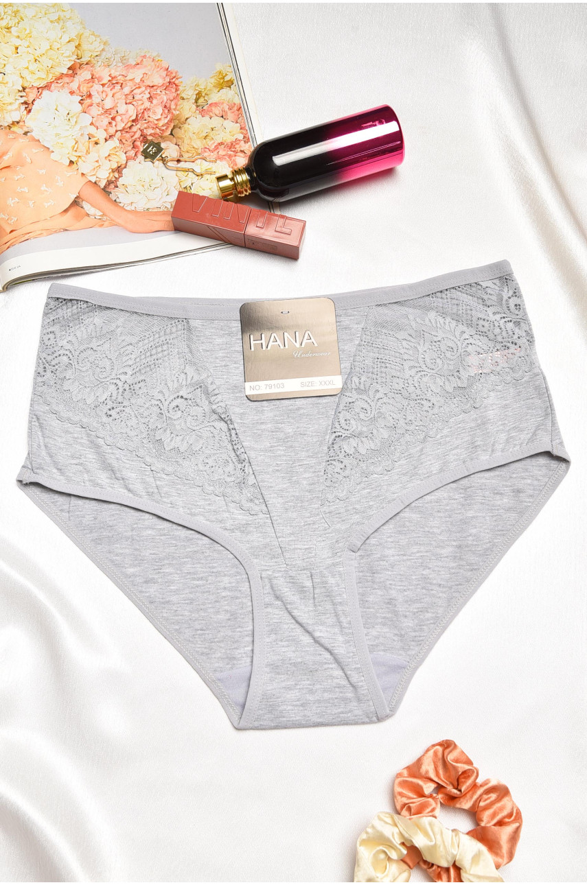Трусы женские полубатальные серого цвета 79103 195577
