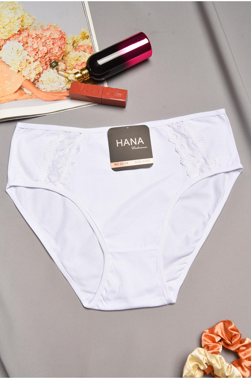 Трусы женские полубатальные белого цвета 35114 195583