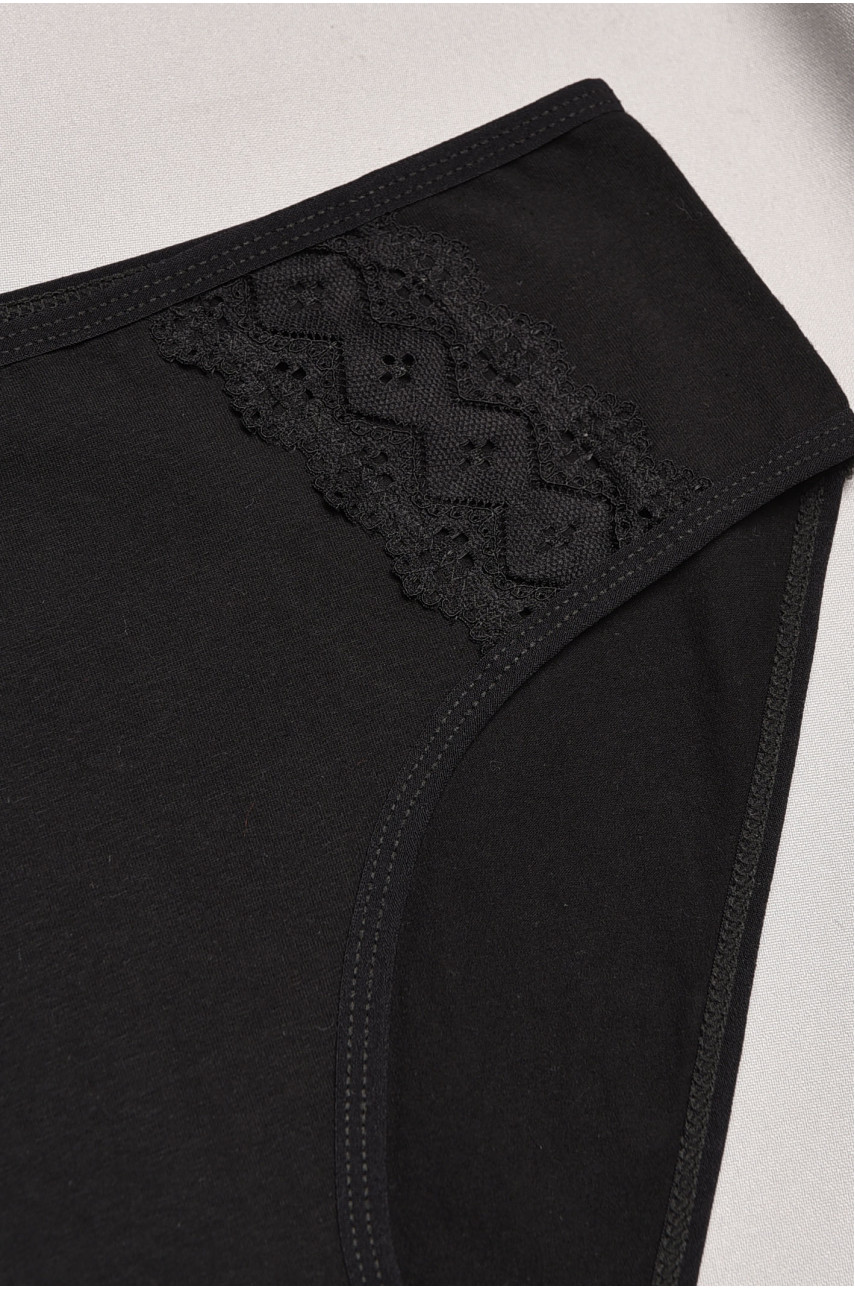 Трусы женские полубатальные черного цвета 35114 195584