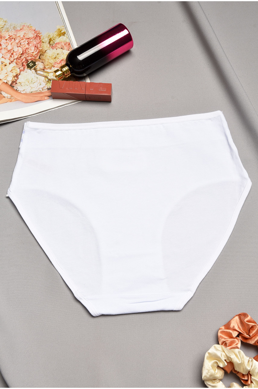 Трусы женские полубатальные белого цвета 21007 195588