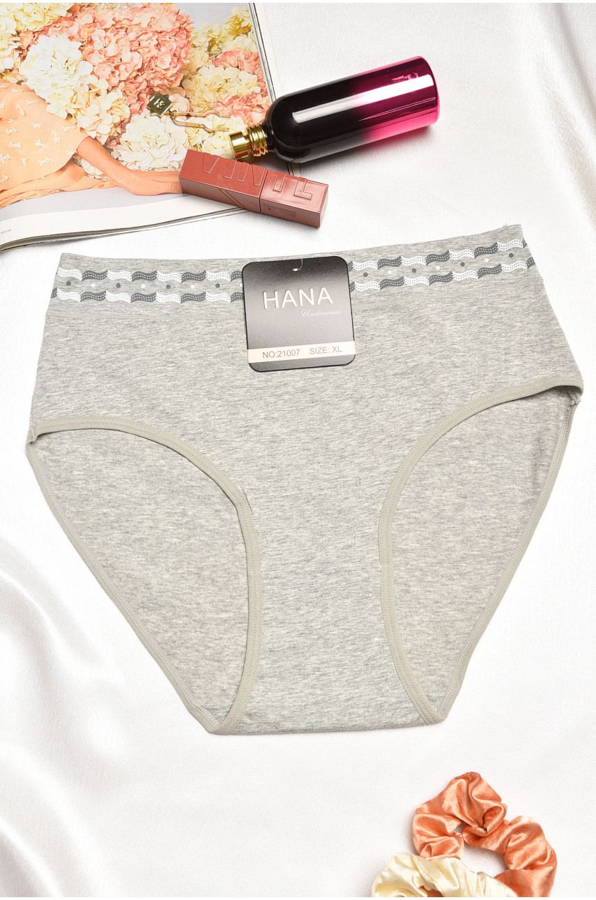 Трусы женские полубатальные серого цвета 21007 195589
