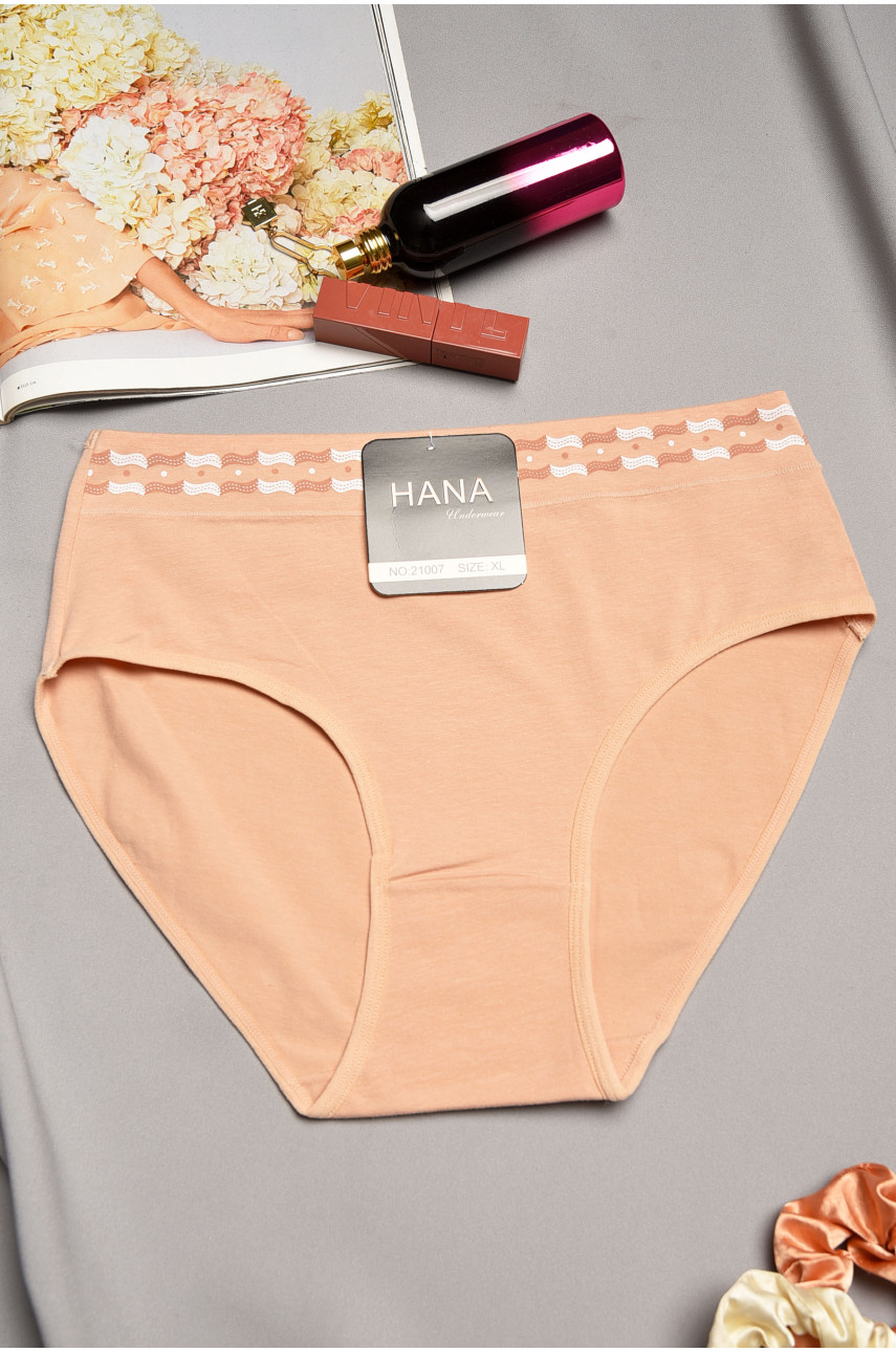 Трусы женские полубатальные бежевого цвета 21007 195590