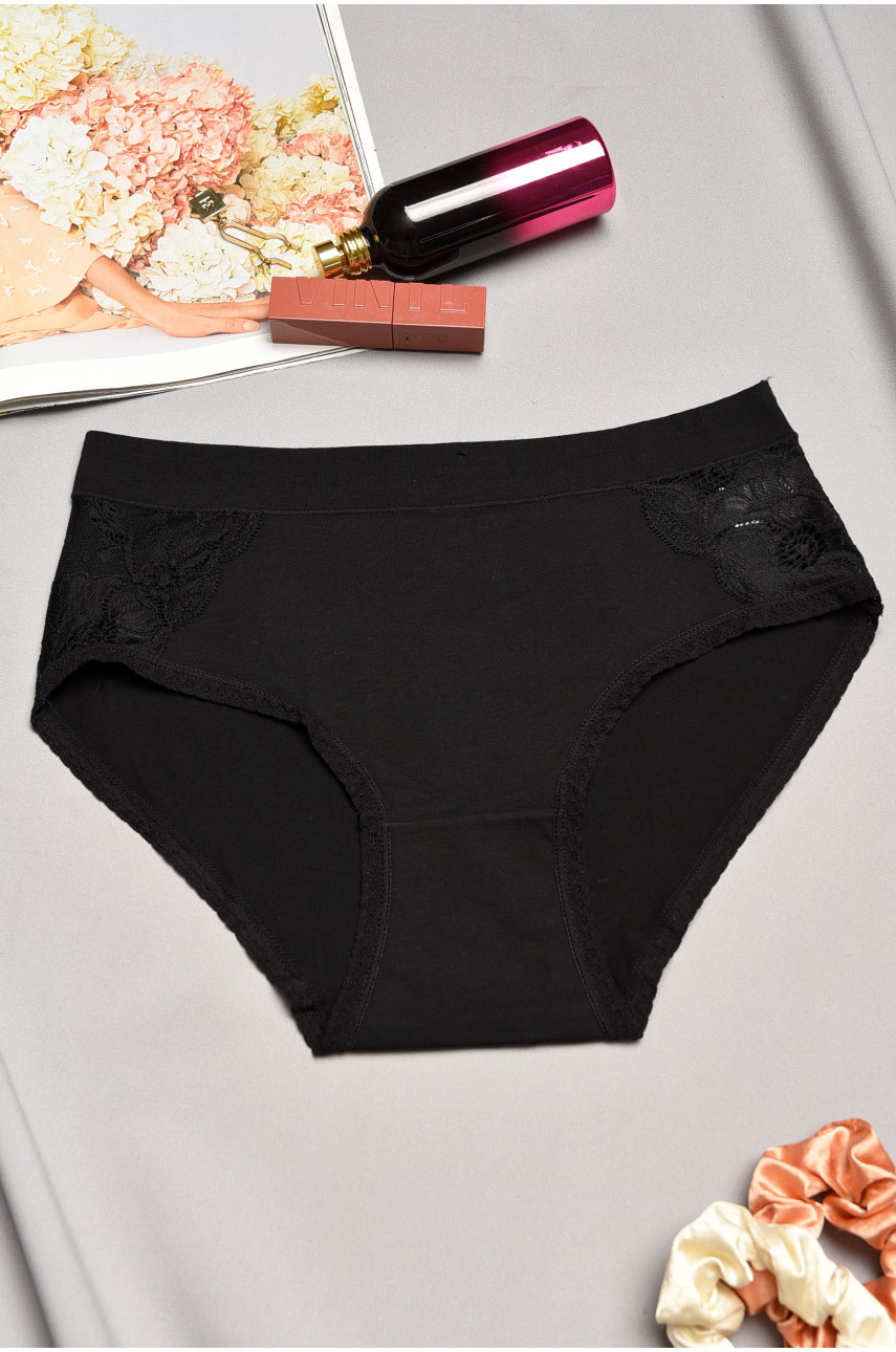 Трусы женские полубатальные черного цвета 8376 195594