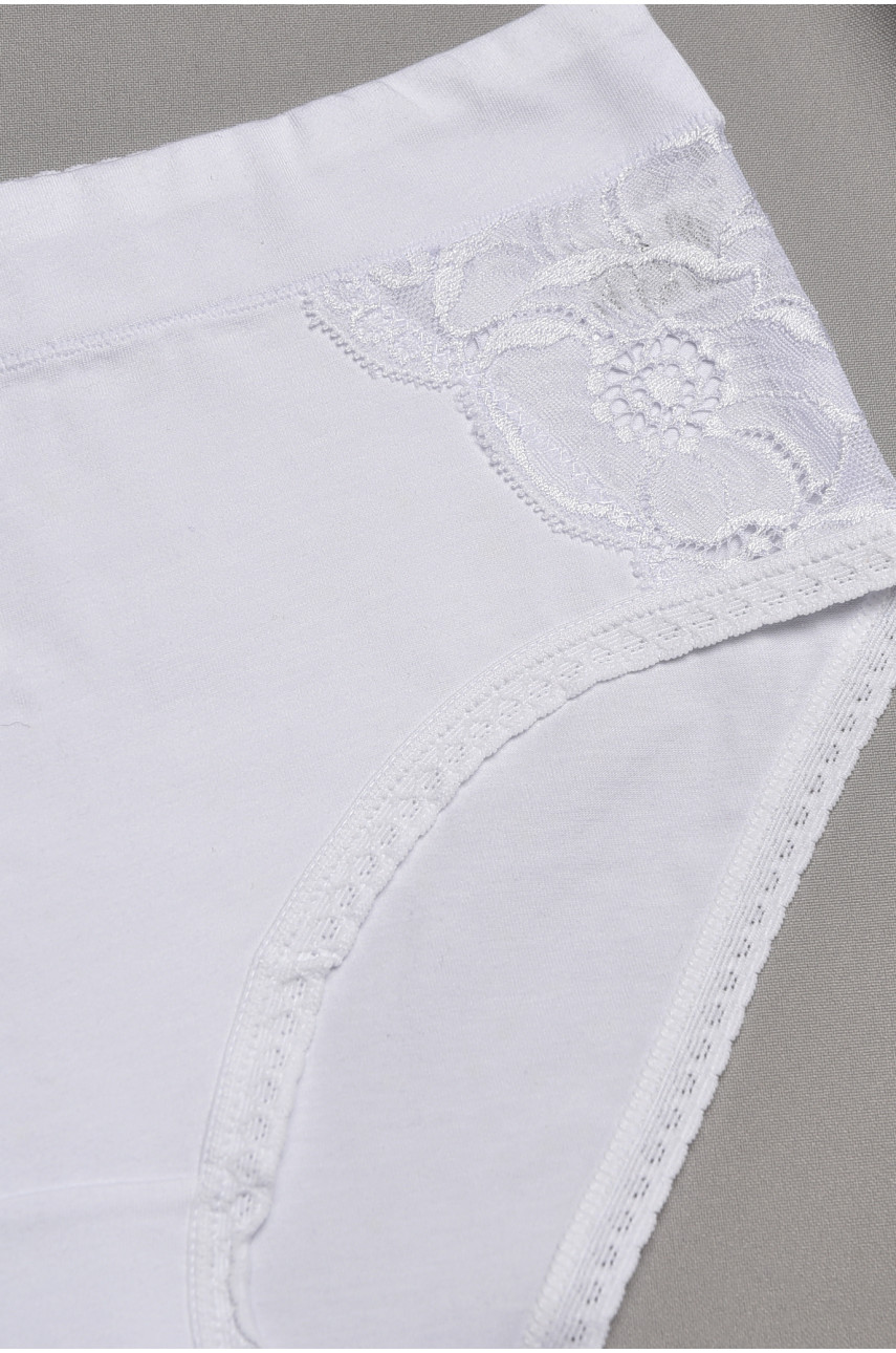 Трусы женские полубатальные белого цвета 8376 195595