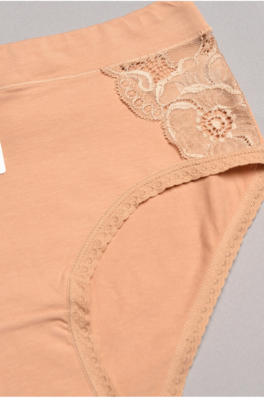Труси жіночі напівбатальні темно-бежевого кольору 8376 195598