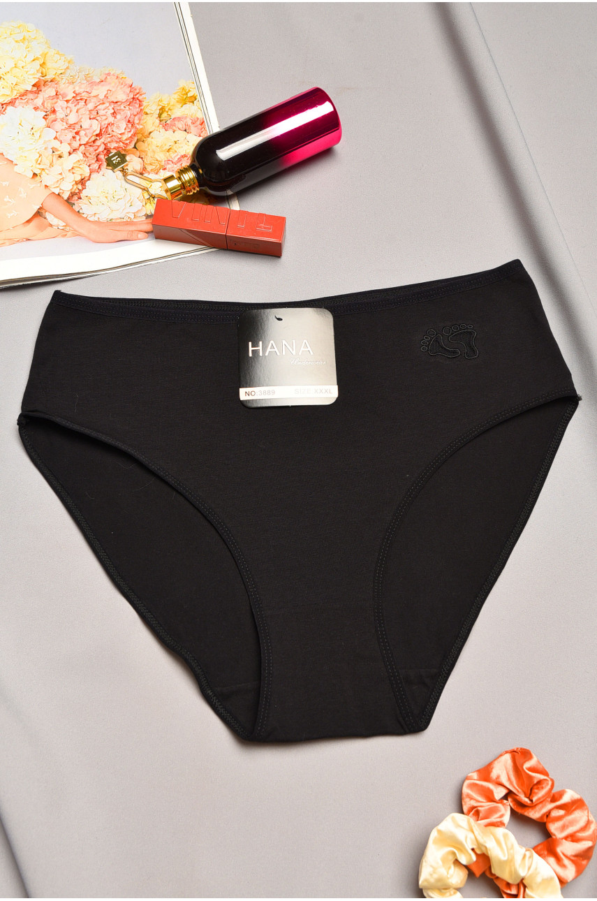 Трусы женские полубатальные черного цвета 3889 195599