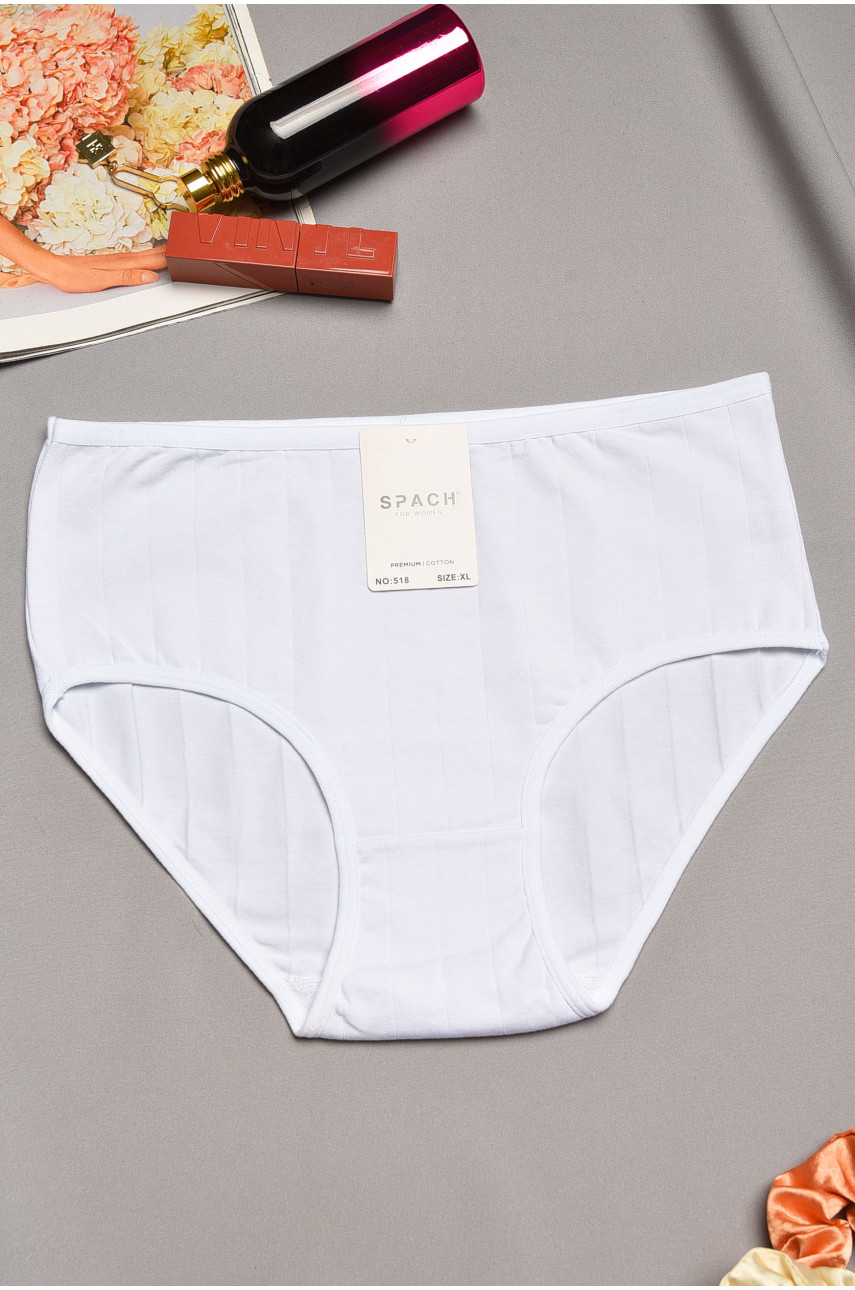 Трусы женские полубатальные белого цвета 518 195607