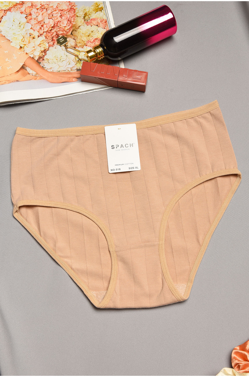Трусы женские полубатальные бежевого цвета 518 195608
