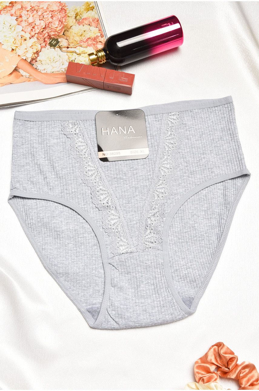 Трусы женские полубатальные серого цвета 38295 195621