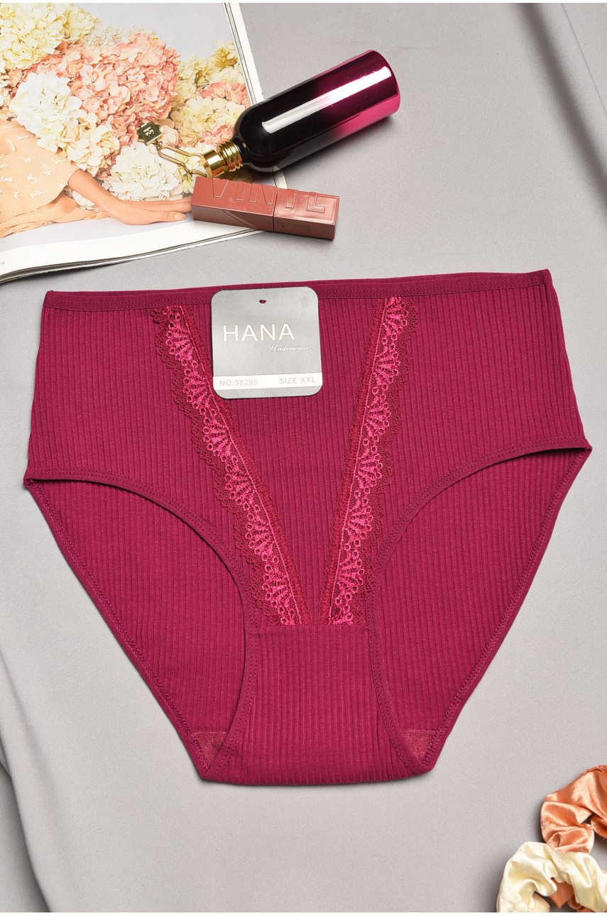 Трусы женские полубатальные бордового цвета 38295 195625