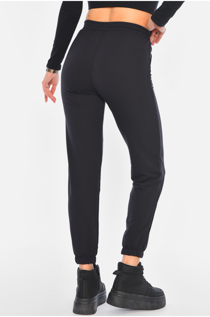 Спортивні штани жіночі чорного кольору 195646