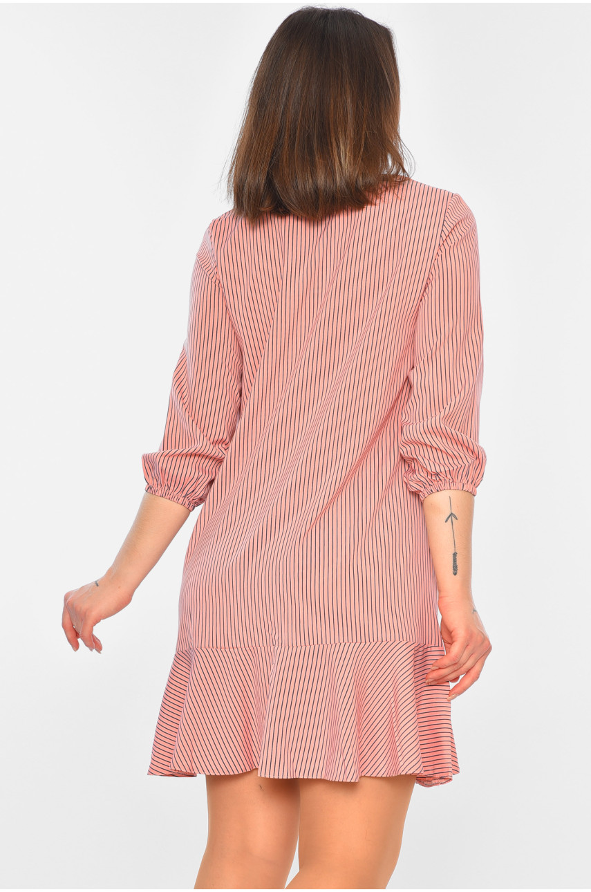 Платье женское полосатое розового цвета 520 195659 Платье женское полосатое розового цвета 520 195659