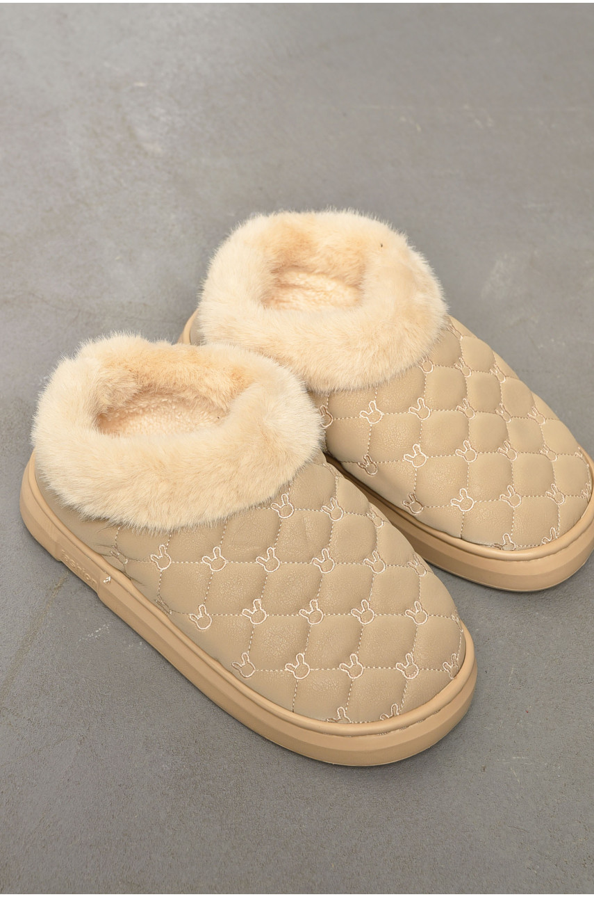 Угги женские укороченные эко кожа бежевого цвета JHA6 195665 Угги женские укороченные эко кожа бежевого цвета JHA6 195665