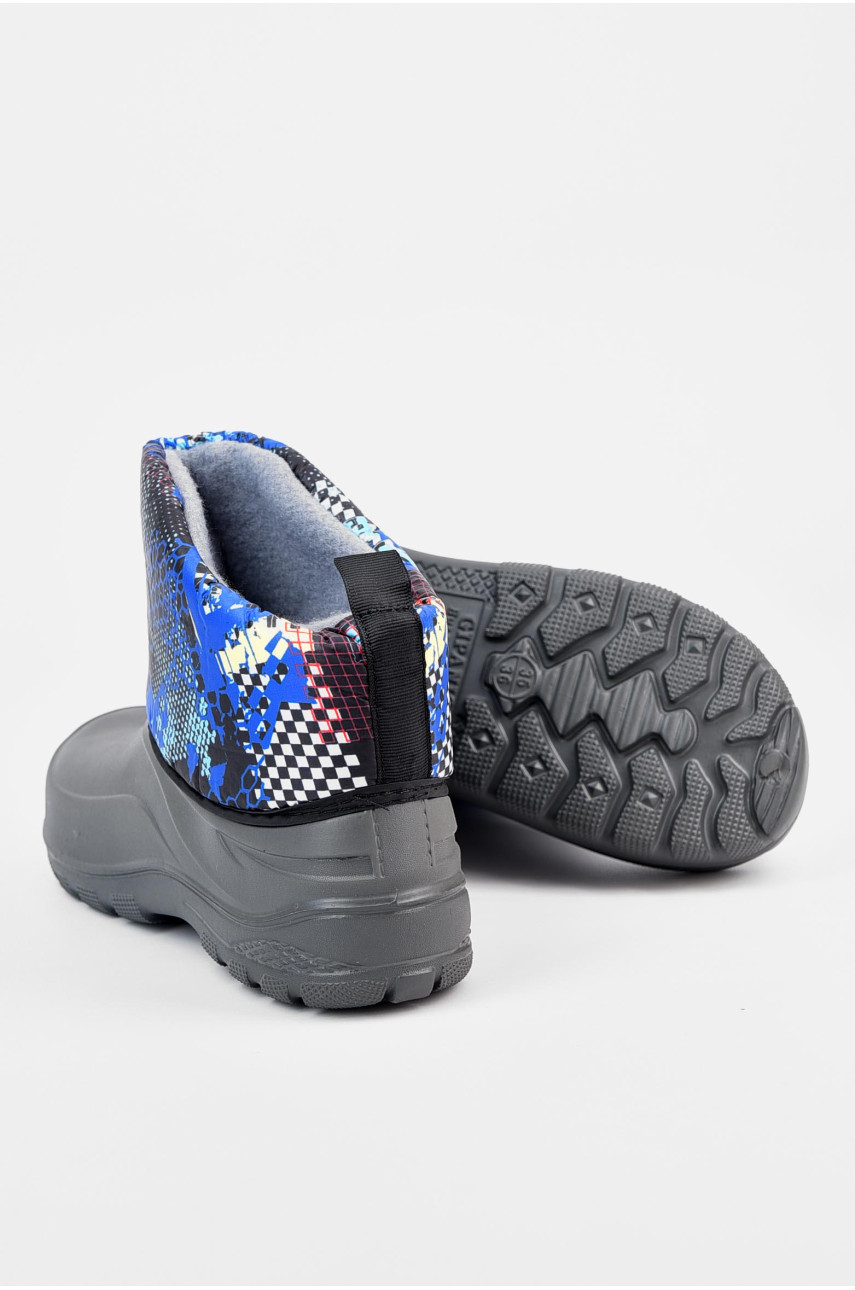 Дутики дитячі для хлопчика на флісі сірого кольору 195667