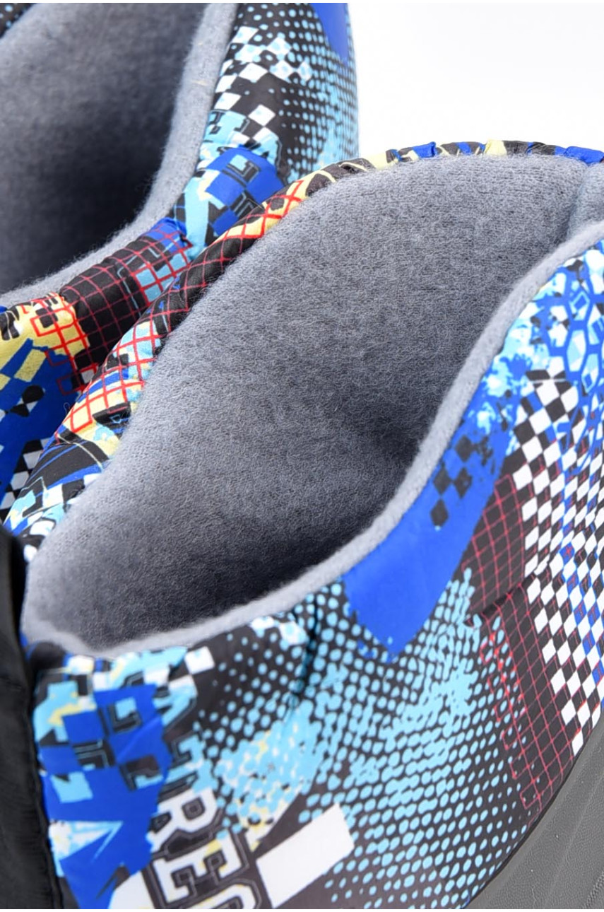 Дутики дитячі для хлопчика на флісі сірого кольору 195667