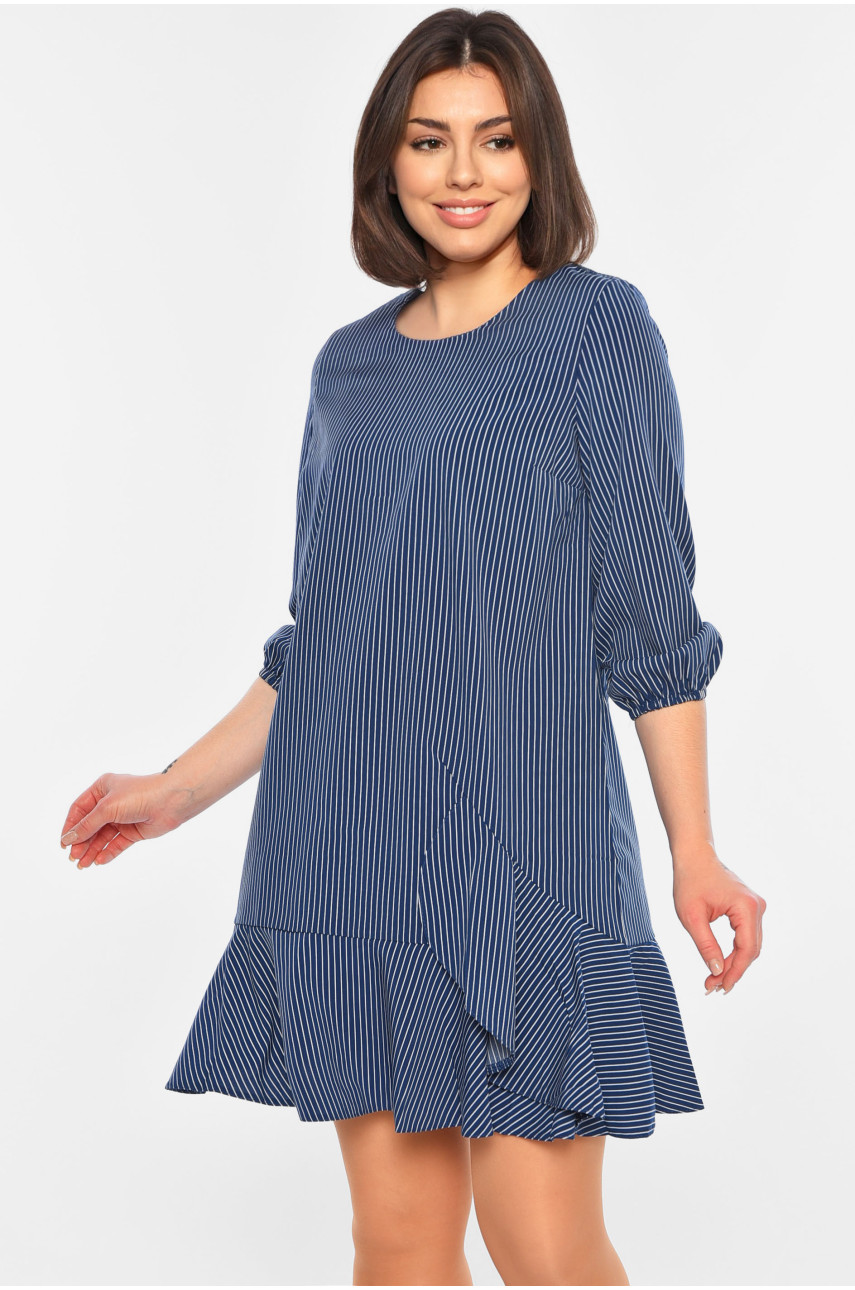 Платье женское полосатое синего цвета 520 195669