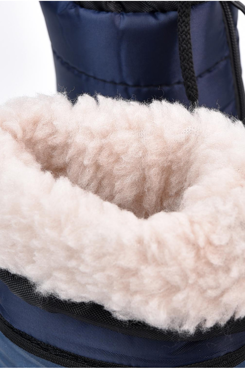 Дутики дитячі на штучному хутрі темно-синього кольору 3035 195670