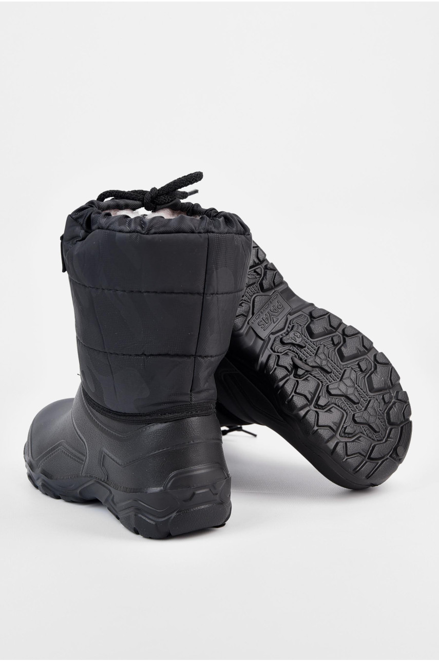 Дутики дитячі на штучному хутрі чорного кольору 34-37 195673