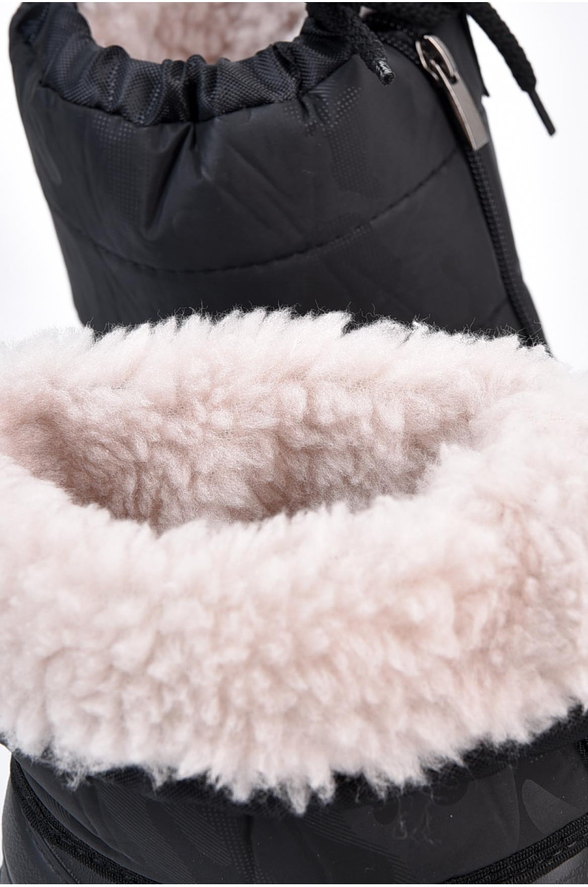 Дутики дитячі на штучному хутрі чорного кольору 34-37 195673