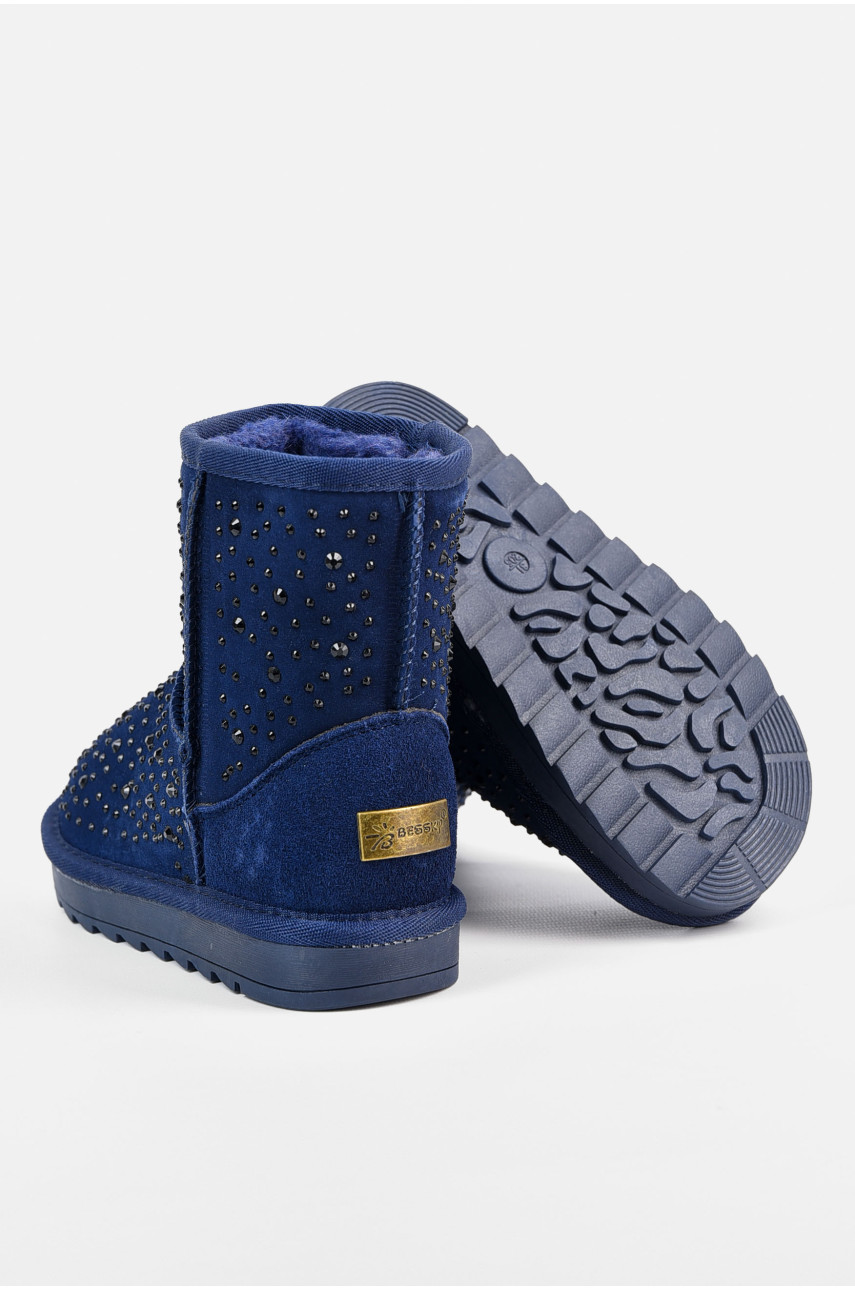 Угги детские искуственная замша синего цвета 8509-2 195689