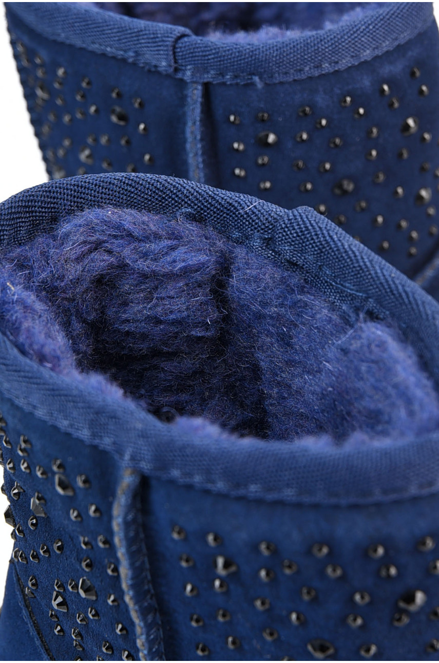 Угги детские искуственная замша синего цвета 8509-2 195689