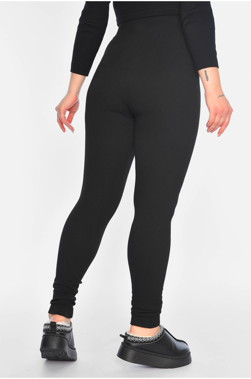 Лосины женские утепленные черного цвета 1306 195708