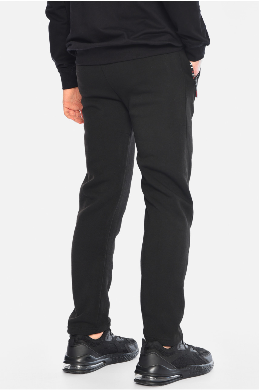 Спортивні штани чоловічі на флісі чорного кольору А16 195715
