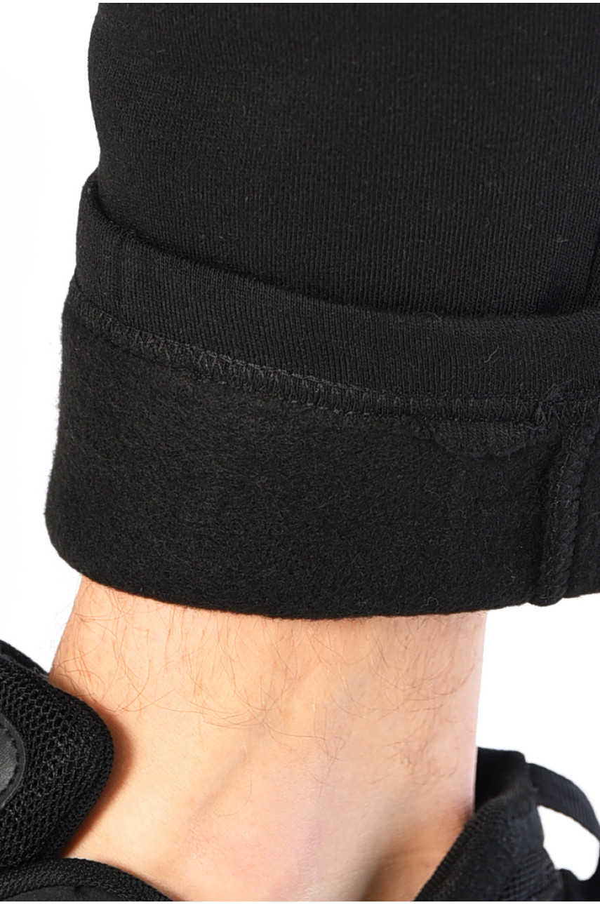 Спортивні штани чоловічі на флісі чорного кольору А16 195715