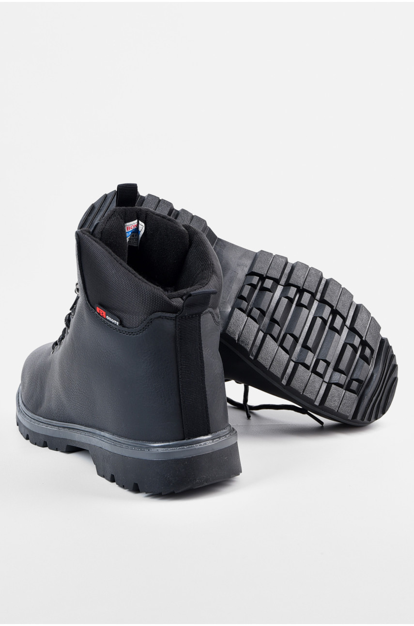 Черевики чоловічі зимові на хутрі чорного кольору 9017А-2 195718