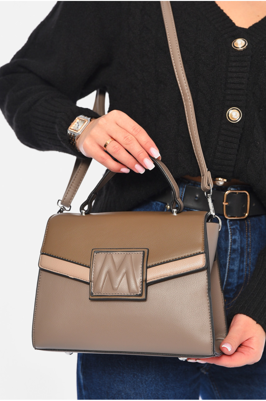 Сумка жіноча з екошкіри кольору мокко 7849 195734