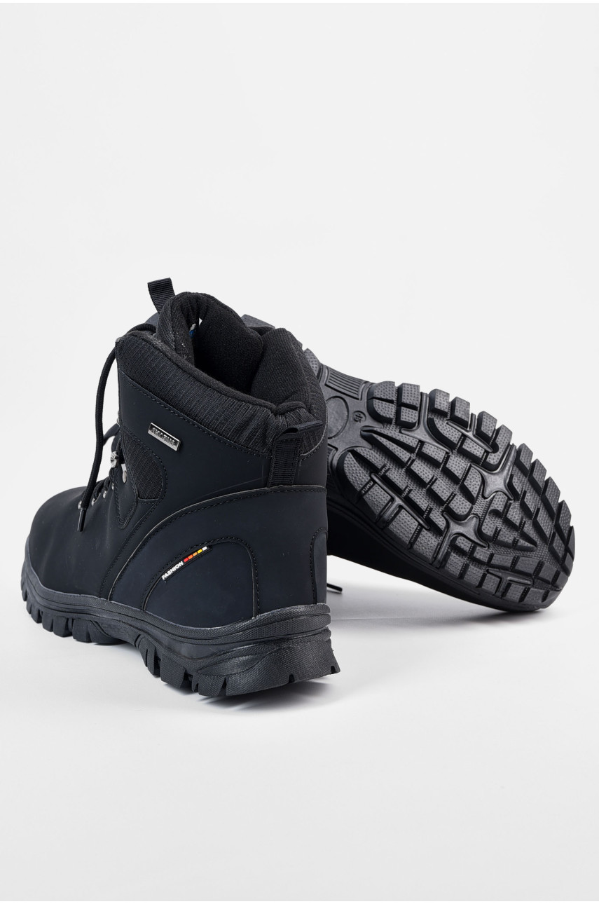 Черевики чоловічі зимові на хутрі чорного кольору 9022А-1 195747