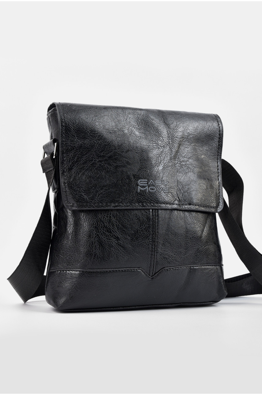 Сумка чоловіча через плече із екошкіри чорного кольору 2707-2 195750