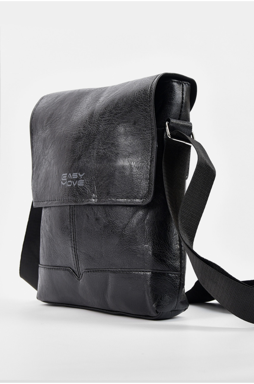 Сумка чоловіча через плече із екошкіри чорного кольору 2707-2 195750