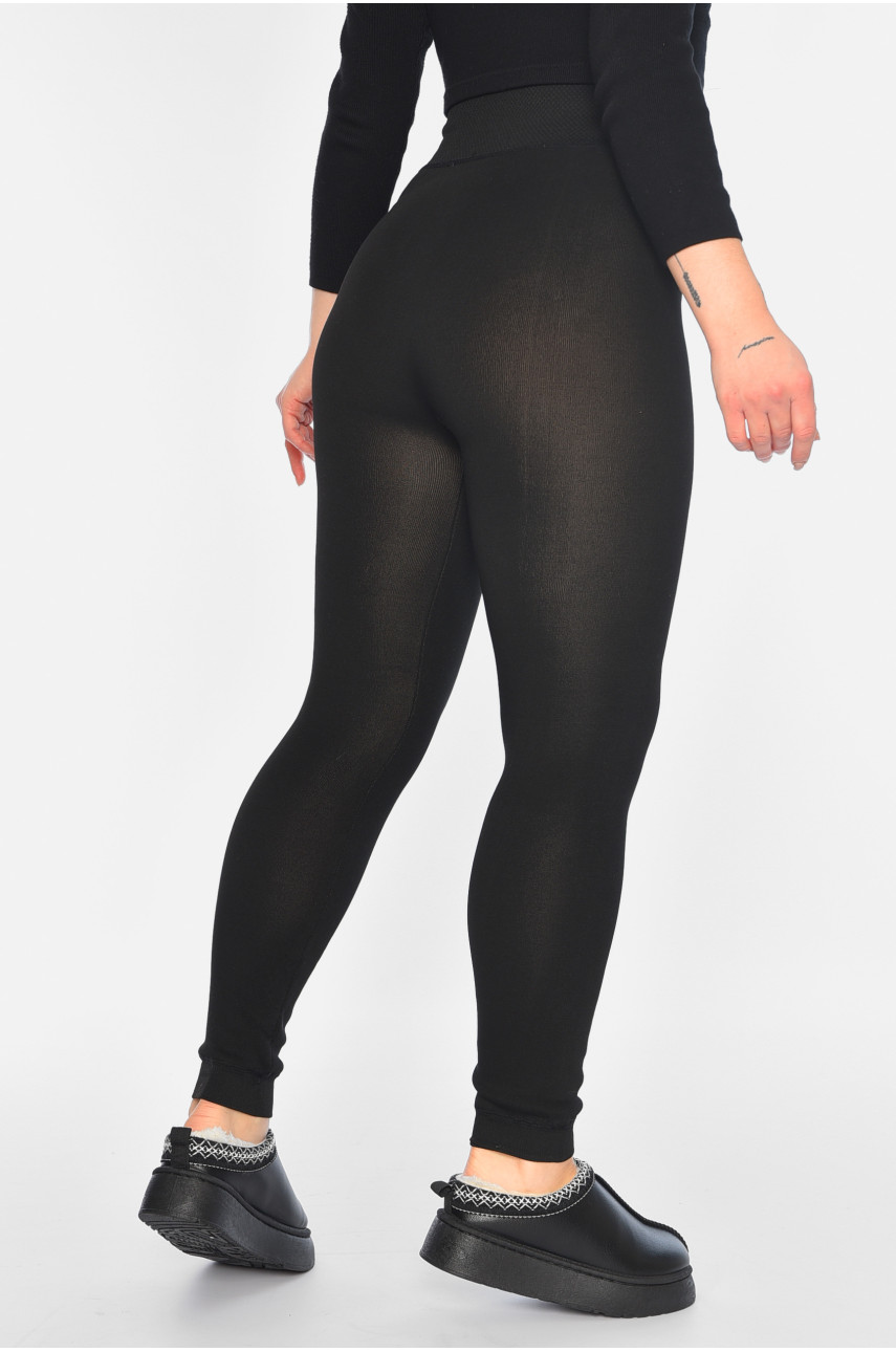 Лосины женские утепленные черного цвета А301F 195762