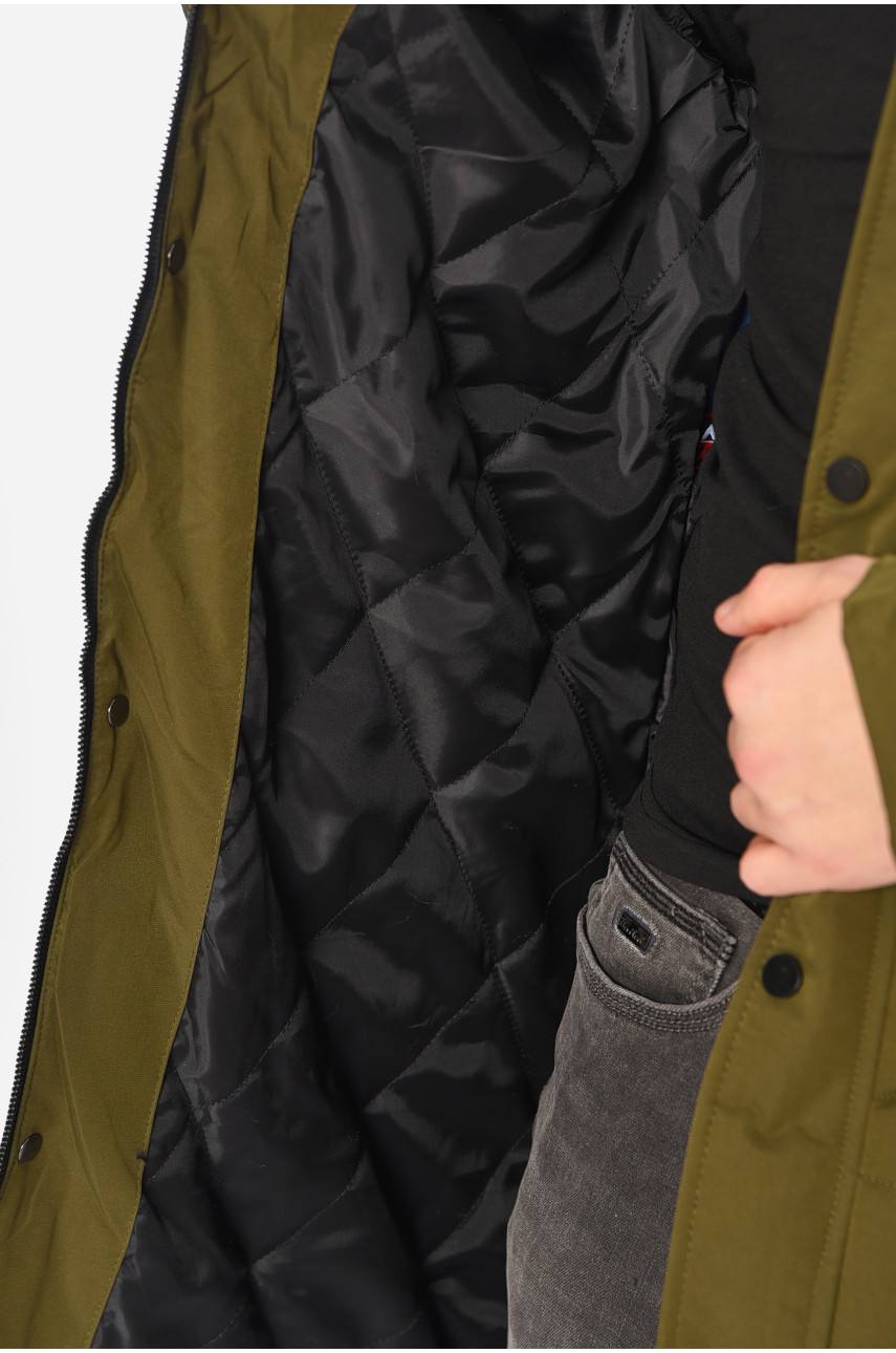 Куртка чоловіча подовжена єврозима кольору хакі а867 195769