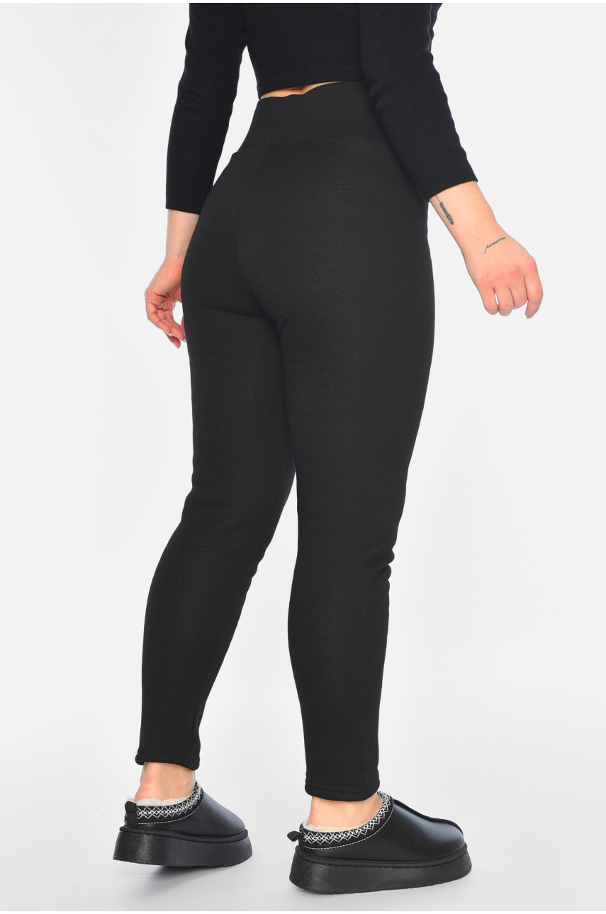 Лосины женские утепленные черного цвета К1209 195770 Лосины женские утепленные черного цвета К1209 195770