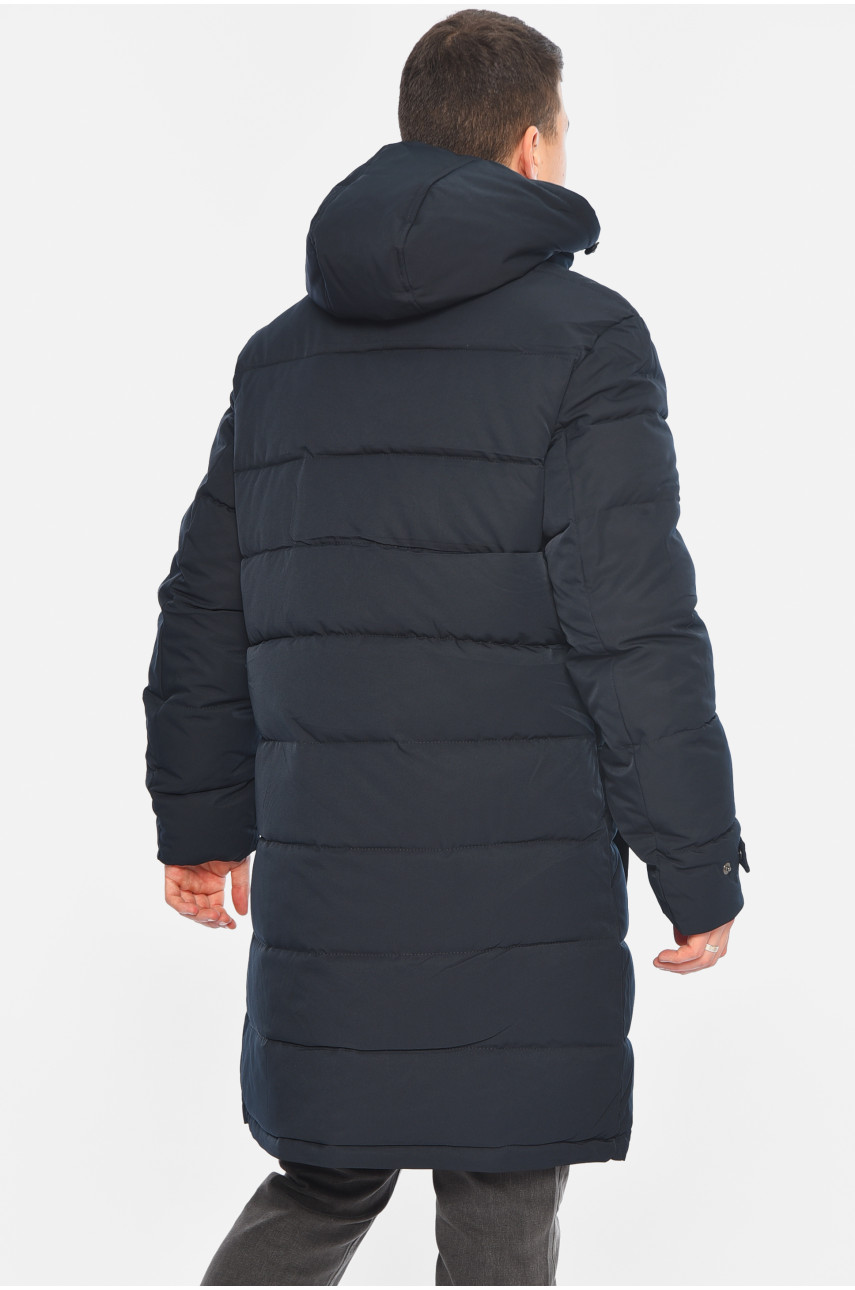 Куртка чоловіча подовжена єврозима темно-синього кольору а867 195771